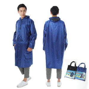 Impermeable Azul Extra Largo y Ligero para una Persona, para Adultos, para Acampar al Aire Libre, con Bolsillos en el Capucha, Diseño de una Sola Pieza - Product Image 1
