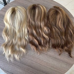 Toupee de Cabello Humano Europeo Virgen con Color Balayage de Calidad Profesional, Venta al por Mayor de Fábrica, Topper de Cabello con Malla Mono para Mayor Volumen - Product Image 4