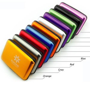 Porte-cartes de crédit et étui à cartes de visite minimaliste en alliage d'aluminium avec protection RFID anti-scan, porte-monnaie et pince à cartes - Product Image 5