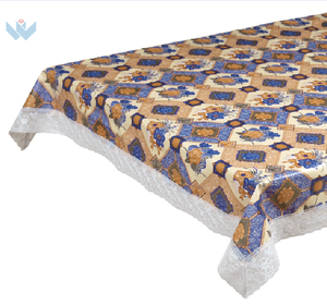 Tovaglia Lavabile Stampata in Flanella Design Floreale Quadrato in PVC con Bordo in Pizzo <span class=keywords><strong>da</strong></span> 3 Pollici - Product Image 3