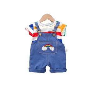 Vêtements pour enfants, ensembles de vêtements tendance, nouvelle collection, t-shirt et jean pour enfants avec broderie - Product Image 1