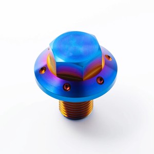 สลักเกลียวหน้าแปลนโลหะผสมไทเทเนียม CNC GR5 สีฟ้าไหม้ หัวกลม ขนาด UNF เกลียว ASME 25 มม. สลักเกลียวมอเตอร์ไซค์แบบกำหนดเอง - Product Image 1