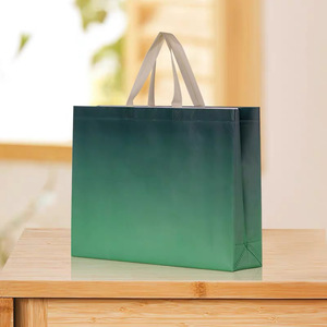 Bolsa de mano a rayas de tela no tejida ecológica personalizable bolsa de compras promocional reciclada patrón de pantalla embalaje personalizado reutilizable - Product Image 5