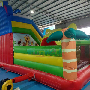 บ้านลมยักษ์กลางแจ้งสำหรับเด็กพร้อมสไลเดอร์ คอมโบพาร์ค โกนฟลาเบิล สนามเด็กเล่นเป่าลมธีมซาฟารี - Product Image 2