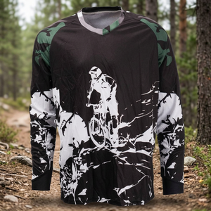 Maillot de cyclisme à manches longues pour homme, impression par sublimation, séchage rapide, manches longues, polyester, toutes saisons, maillot de VTT - Product Image 3