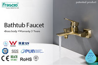 Robinet de bain brosse en laiton or, livraison gratuite, haut de gamme en laiton, robinet de bain pour hôtel, robinet de salle de bains mural