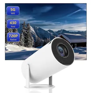 Topfoison hy300 home mini portable small 2000 ansi lumen projector 720p movie 150 inch screen led indoor night beamer