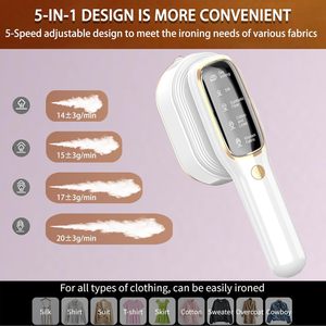 Défroisseur Vapeur Portable 1000W Électrique avec Écran LCD, 5 Vitesses Réglables, 100ML, Utilisation à Sec et Humide pour le Voyage - Product Image 3