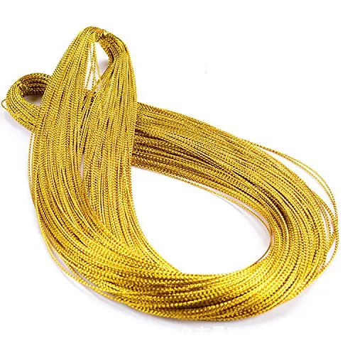 Aosika 8 strand of metallic silver cord each has 100 meters/ 109 yards in length, and the metallic string diameter is 1MM