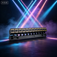 Barre de lumière laser mobile STSLITE-12 Eyes RGB avec laser 1W/2W et anneau LED DMX pour scène, idéale pour mariages, soirées et spectacles en boîte de nuit