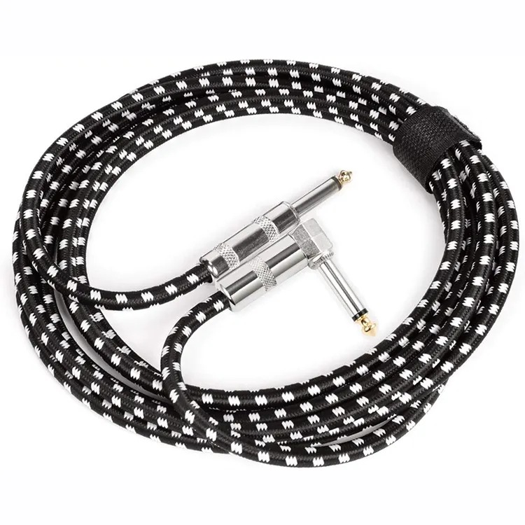 6.35Mm Tot 6.35Mm 1/4 Mono Jack Plug Kabel Muziekinstrument Geluidloos 6.35 Vlecht Jack Instrument Elektrische Tweed Gitaar Kabels
