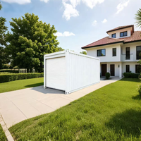 Garages conteneurs pliables en acier de 20 et 40 pieds, portes manuelles/automatiques à enroulement, installation rapide, design moderne, pour stockage