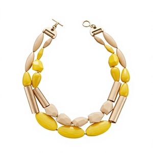 Best Quality Handmade Resin <b>Necklace</b> Irregular Shape Multicolor Beads Fashion Stylish Design Jewelry <b>Statement</b> Piece for Woman - Product Image 3