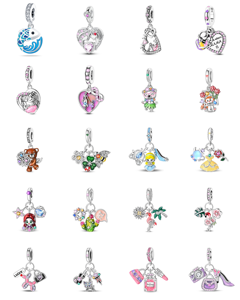 Pendentif en forme de cœur serti de zircons, style original, plaqué argent/or, avec <span class=keywords><strong>fermoir</strong></span> de sécurité, pour unisexe, à porter au quotidien - GDTC - Product Image 1