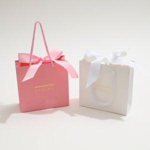 Luxury Ribbon Handle Jewelry Gift Bag Custom Packaging Bag for Jewelry <b>Boxes</b> Ring Necklace Gift Presentation - Product Image 3