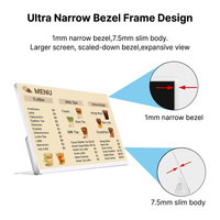 Papan Menu Digital Android 23,8 Inci untuk Toko Minuman, Meja Pemesanan, Layar Signage Menu Elektronik