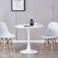 Table à manger base tulipe nordique blanc luxe petit meuble salle de restaurant bois rond moderne ensemble métal tables basses à manger