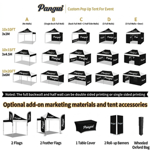 ออกแบบ<span class=keywords><strong>ฟรี</strong></span> เต็นท์โฆษณาแบบกำหนดเอง ขนาด 10x10 ฟุต 10x15 ฟุต โครงอะลูมิเนียม ผ้า Oxford 420D กันรังสียูวี กันไฟ กันน้ำ ติดตั้งง่าย - Product Image 6