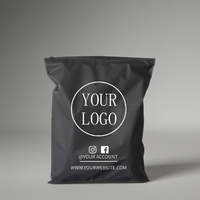 Sacs de vêtements personnalisés avec logo, noirs mats, refermables, en PE, avec fermeture éclair, pour T-shirts, sweats à capuche, chaussures, surface sérigraphiée