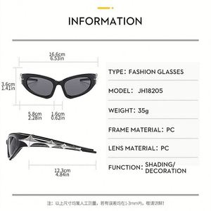 Lunettes de soleil œil de chat Y2K UV400 personnalisées avec logo, style punk, pour hommes et femmes, collection 2025 - Product Image 6