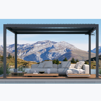 Pergola de toit à lames motorisée grise écologique 3x3m style pergula avec stores latéraux assemblage facile pour décorations de jardin Turquie