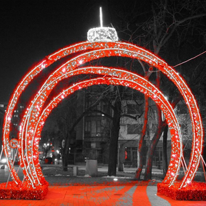 Arco Luminoso LED 3D Grande a Forma di Cuore per Decorazione Esterna, Motivo Stradale con Luci a Stella - Product Image 6