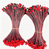 Arnés de Cables con Conector Estilo JST de Doble Color Rojo y Negro, con Conector Macho y Hembra Pre-crimpado para Iluminación LED y Equipos Electrónicos