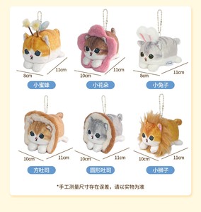 HY Genuino 10CM Mofusand <span class=keywords><strong>Lucky</strong></span> Sandy Shark Cat Doll Serie Cross-Dressing Muñeco de Gato Adorable Regalo para Niñas Llavero de Peluche - Product Image 2