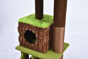 OEM yeşil ekstra büyük kedi ağacı Xxl doku kadife çok seviyeli kedi tırmanma kulesi Condos kalın Sisal tırmalama mesajları - Product Image 5