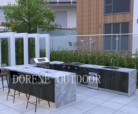 Ensemble de cuisine extérieure pour barbecue, pack tout-en-un pour jardin avec station barbecue, table d'appoint et crochets à ustensiles pour les nouveaux cuisiniers à domicile