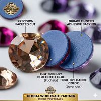 Emballage industriel 144000 pièces SS6 Strass en cristal Pierres scintillantes en vrac Strass thermocollants adhésifs bleus écologiques pour tissu