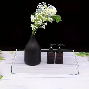 Nampan Sajian Persegi Panjang Modern untuk Menampilkan Kue Kopi dan Camilan - Dekorasi Rumah Kantor, Wadah Makanan Plastik - Product Image 4