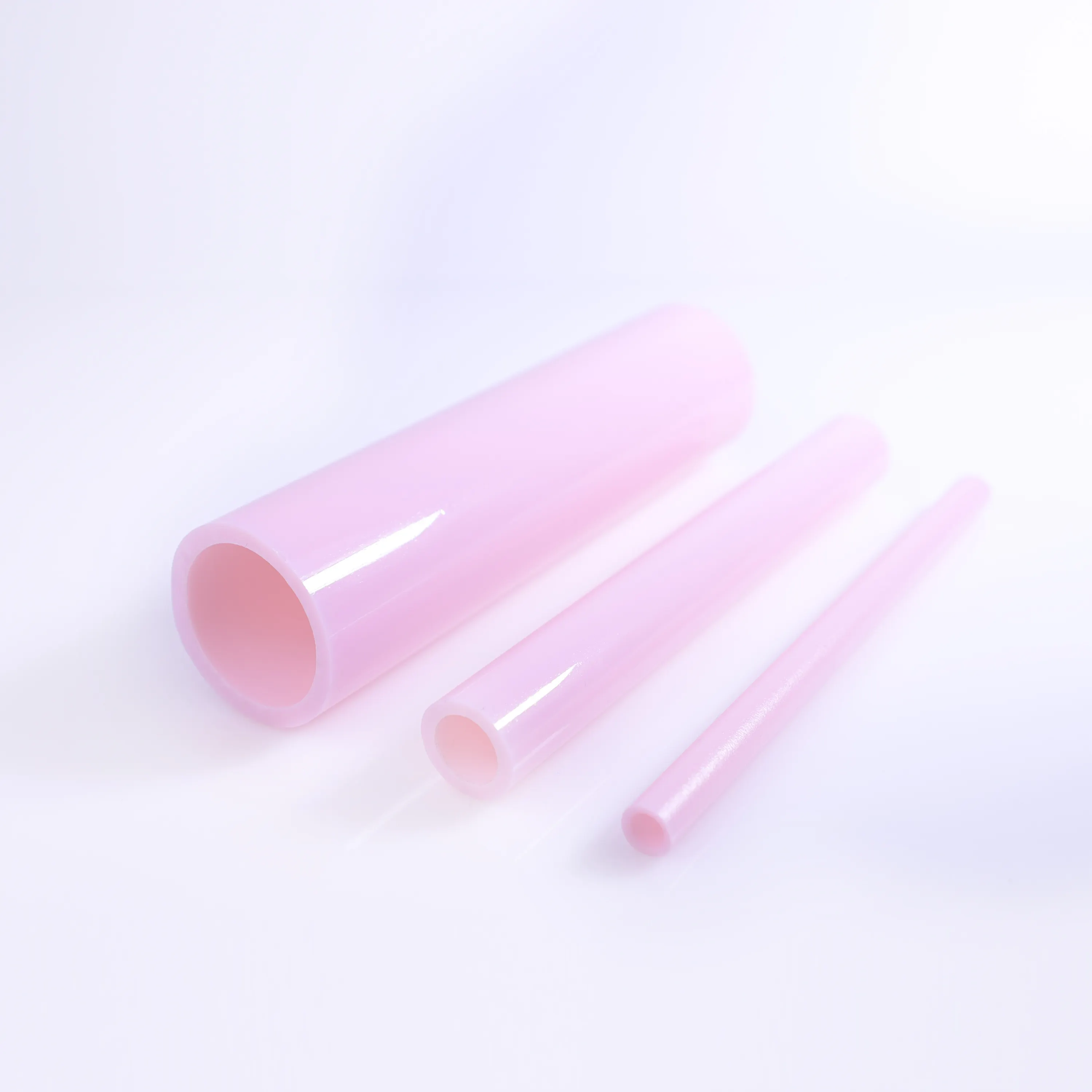 Tubo di vetro colorato borosilicato pyrex rosa latteo vuoto smerigliato lucidalabbra in fibra di porcellana all'ingrosso