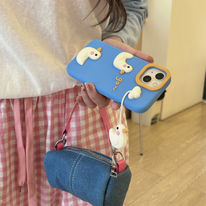 Đáng Yêu 3D Trắng Đám Mây Và Vịt Phim Hoạt Hình Điện Thoại Di Động Phụ Kiện <span class=keywords><strong>Silicon</strong></span> Trường Hợp Đối Với iPhone 17 16 15 Pro Max Silicone Trường Hợp Bìa - Product Image 5