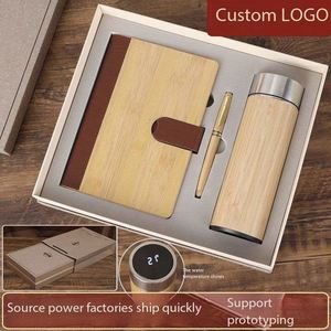 Custom A5 Luxury Business <b>Gift</b> Set Bamboo Wood Insulated Cup, Pen and Notebook Set for Business Promotional Souvenirs and <b>Gifts</b> - Product Image 2