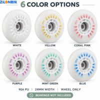 Roues de patins à roulettes LED 64mm 76mm 80mm lumineuses clignotantes étanches en PU pour remplacement, fitness en extérieur