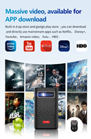 Noir petite mise au point automatique intelligente Auto Ladder Correction batterie 3D Home cinéma Full HD 4K TV vidéo haute ANSI Lumens DLP projecteur