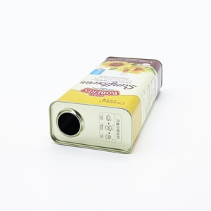 Boîte en fer blanc rectangulaire de qualité alimentaire 1,25 L avec impression offset pour l'emballage d'huile comestible - Product Image 3