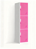 Armoire de rangement en acier au design moderne avec serrure à combinaison, 3 portes, écologique, durable, pour usage domestique et hôtelier