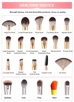 Pinceaux de maquillage professionnels en gros à double tête, personnalisables, en poils synthétiques, pour visage et lèvres