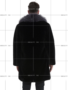 Abrigo de Visón con Cuello Chal para Hombre, Grueso, Suave y Esponjoso, para Invierno - Product Image 5