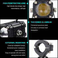 JHS OEM Farola LED Roja DRL Antiniebla para Moto, Foco Auxiliar para Motocicleta y ATV