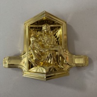 Modèle 30 #   Ensemble d'angles de cercueil en plastique doré de haute qualité avec relief de la Cène, quincaillerie chrétienne pour cercueil, fournitures funéraires