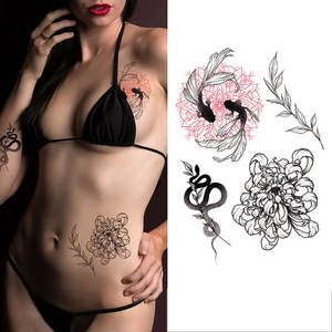 Nuovo Design Colorato Adesivo per Tatuaggio Temporaneo Impermeabile con Motivi di Teschio, Fiori e <span class=keywords><strong>Anime</strong></span> per Uomo e Donna - Product Image 1