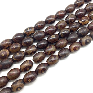 2019 di trasporto del Nuovo Naturale Della Pietra Preziosa Dzi Tallone Agata Matt Glassato Barile Tibetano Perle Tonde Forma Ovale Per Gioielli FAI DA TE Che Fanno - Product Image 3