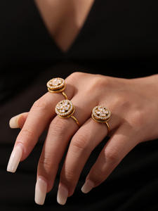 Conjunto de joyería de flor giratoria de circón 5A, collar + pendientes + anillo, regalo elegante para mujer - Product Image 6