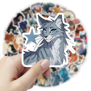 52 Pezzi <span class=keywords><strong>Adesivi</strong></span> Classici con <span class=keywords><strong>Gatti</strong></span> Cartoon e Guerrieri, Graffiti per Libri dei Bambini e Decorazione Murale, Impermeabili, Sticker Anime per Bambini - Product Image 4
