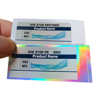 Étiquette holographique argentée personnalisée pas chère VS-169 pour emballage de flacons de 3 ml, étiquette de flacon, emballage en verre pour flacon de 10 ml