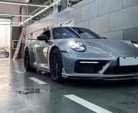 Kit carrosserie pour Porsche 911 992 en fibre de carbone modifiée : Lame avant, Lame aérodynamique avant, Jupes latérales, Lame arrière, Aileron arrière