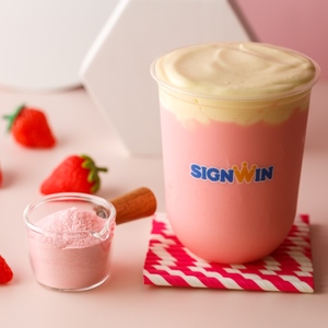 SIGNWIN Paquet de 1kg personnalisable sans sucre poudre de glace aux fruits sucrés multi-saveurs OEM ODM thé à bulles boissons avec sac d'emballage - Product Image 4